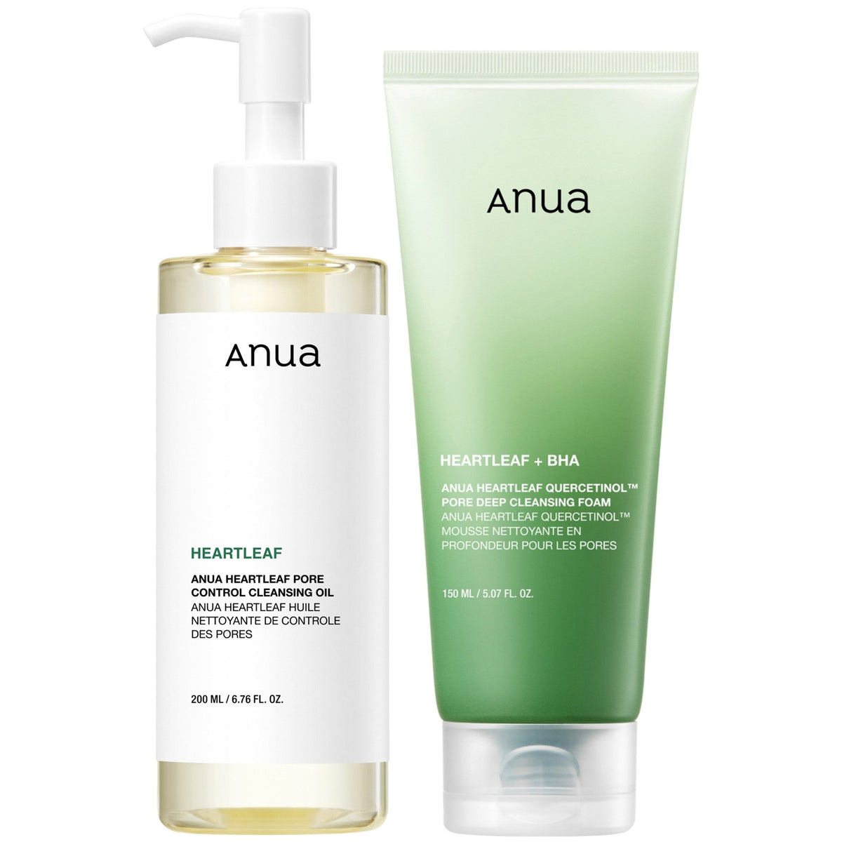 ANUA Heartleaf Gentle Cleansing Oil+Foam Duo Facial Cleanser Korean Skincare New - K-Beauty Billy | Korean Skincare & Cosmetics